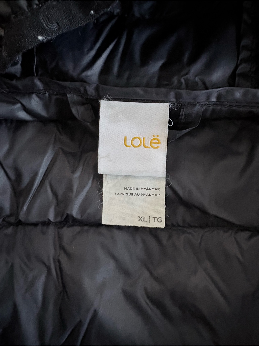 Lole Black Quilted Jacket - Xl